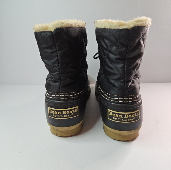 L.L. Bean Boots quilted sherpa lined womens black size 8. - Picture 3 of 5